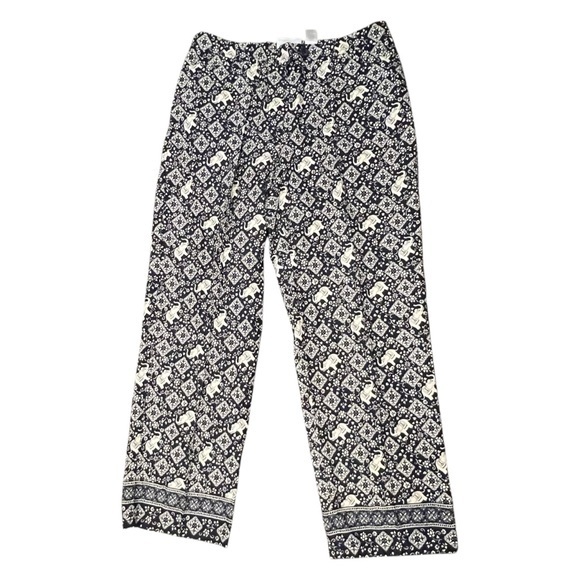 Liz Claiborne Pants - WOMEN'S LIZ CLAIBORNE TABITHA‎ Elephant Novelty Size 12 Wide Leg Cotton Pockets